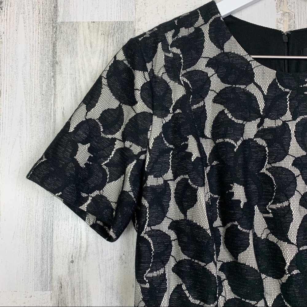 Ann Taylor Bonded Black Lace Flare Dress - Picture 6 of 10